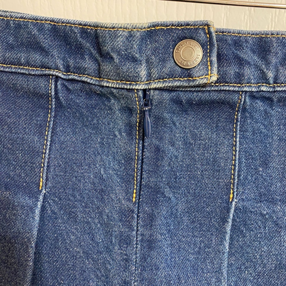Aritzia Sunday Best “Lennon” Denim Pleated Mini Skirt Size 8 - Picture 7 of 9